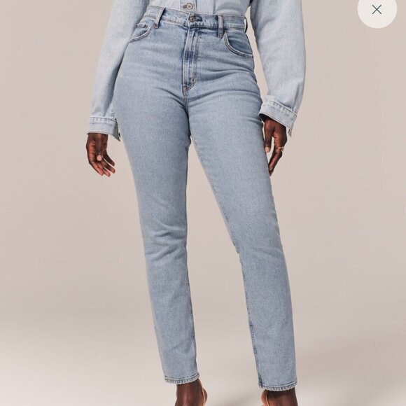 Abercrombie Curve Love The 90s Skin Straight Ultra High Rise Jeans Size 25/0 - Picture 4 of 9